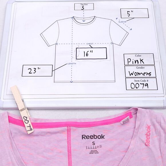 Reebok Pullover Active Short Sleeve T Shirt Womens Size Small S Pink - Picture 8 of 8